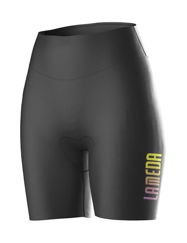 LAMEDA Bike Shorts Women Padded Cycling Shorts High Waisted with Padding Breathable Bicycle Shorts for Biking Road Black