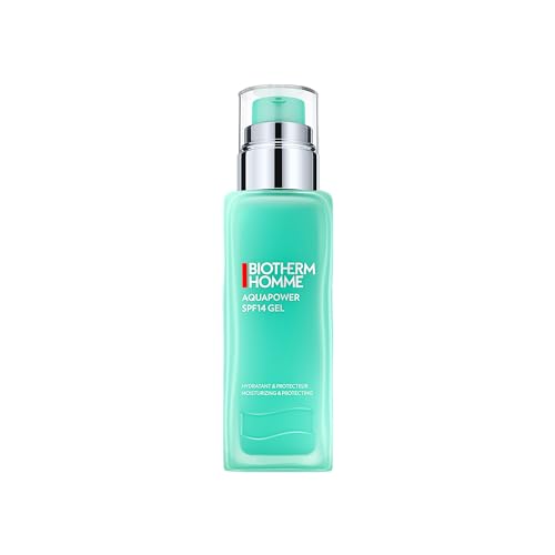 Biotherm Homme, Aquapower Gel SPF14 para Hombre, Gel Hidratante y Protector para Rostro y Cuello, Piel Nutrida y Revitalizada, Enriquecido con Agua Termal de Life Plankton y Oligoelementos, 75 ml