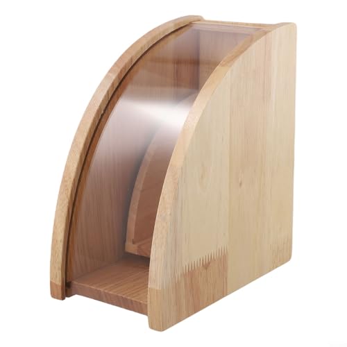 Porte-filtre à café en bois avec couvercle anti-poussière pour le rangement de filtre à café pour cuisine ou station de café