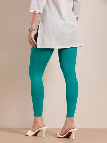 Image of TWIN BIRDS Super Stretchable Cotton Elasthane Fabric Ankle Length Leggings for Women