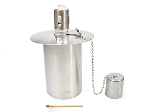 Öllampe Einsatz - Ölbehälter Gartenfackel - aus Edelstahl - ca. 115 CCM Inhalt - EIN Qualitätsprodukt von Hannas Laden