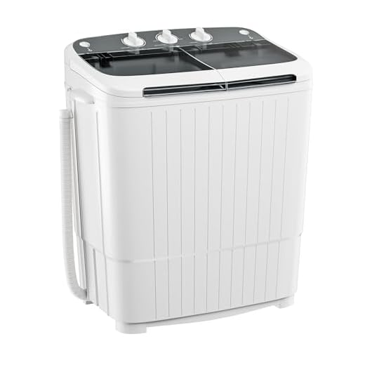 INTERGREAT Portable Washing Machine, 17.6 lbs Mini Small Laundry Washer Combo with Spin Dryer, Compact Twin Tub Washer Machine for Apartments, Dorm, Rv, Camping, Gray