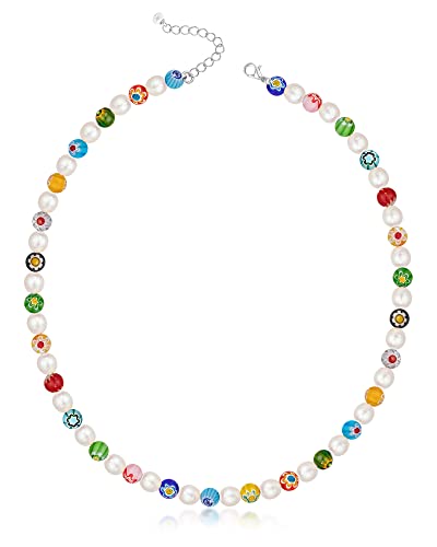 Genuine Pearl Necklace for Teen Girls/Women/Men, 16 Inches Choker/ 20 Inches Necklace, Unique Jewelry Gifts