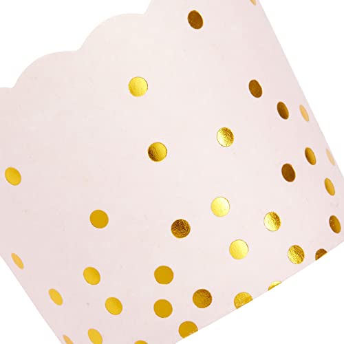 50 Pack Gold Polka Dot Paper Baking Cups, Pink Cupcake Liners For Muffins (2.2 In) #TOP4