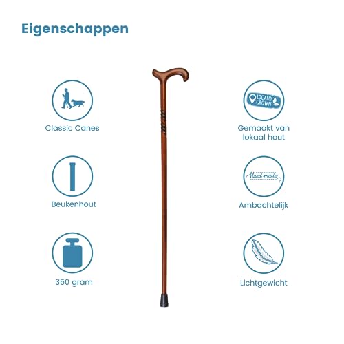 Everyday Gents Walking Stick Carved Wood Derby