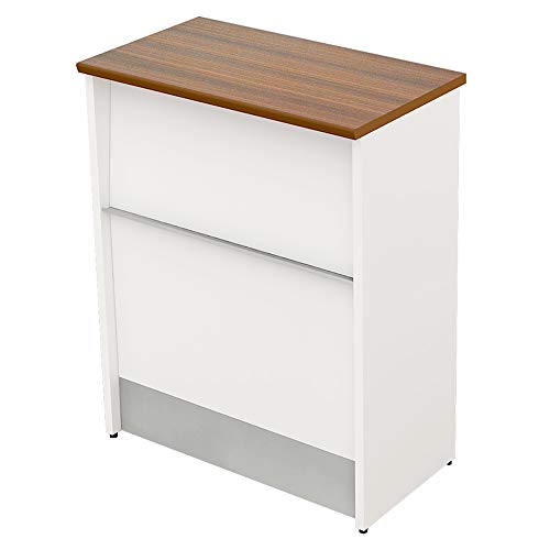 家具のAKIRA 受付けカウンター ハイカウンター 幅80cm 高さ100cm 奥行45cm スチール ブラウン木目天板 HCS-0845-DB