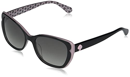 Kate Spade New York Men's Augusta/G/S Polarized Square Sunglasses, Black Pink/Wj Gray Sf Pz, 54/17/140