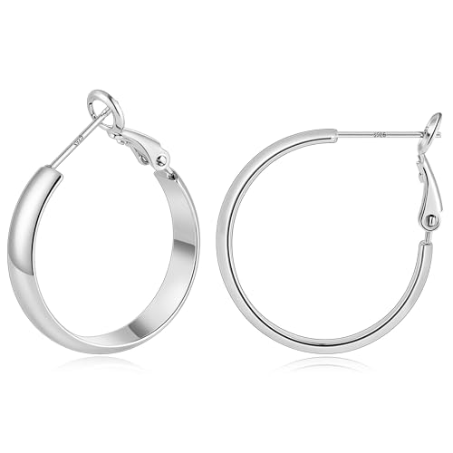 Image of Gacimy Gold Hoop Earrings for Women with 925 Sterling Silver Post | Hypoallergenic Lightweight Thick Hoops Earrings for Women Trendy Jewelry Gift