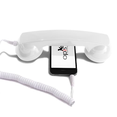 Opis 60s Micro: Retro Telefonhörer für Handy mit USB-C Adapter als Retro Headset für Android Smartphone und für iPhone 15 und Neuer in Weiß Opis 60s Micro: Retro Telefonhörer für Handy mit USB-C Adapter als Retro Headset für Android Smartphone und für iPhone 15 und Neuer in Weiß