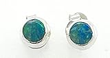 Genuine Australian Blue, Green Opal 925 Solid Sterling Silver Earrings 5mm