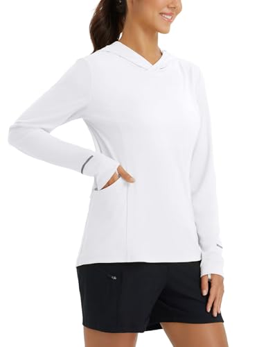 baleaf Women's Sun Shirts UPF 50+ Hoodie Long Sleeve Spf UV Shirt Lightweight Quick Dry Hiking Zip Pocket