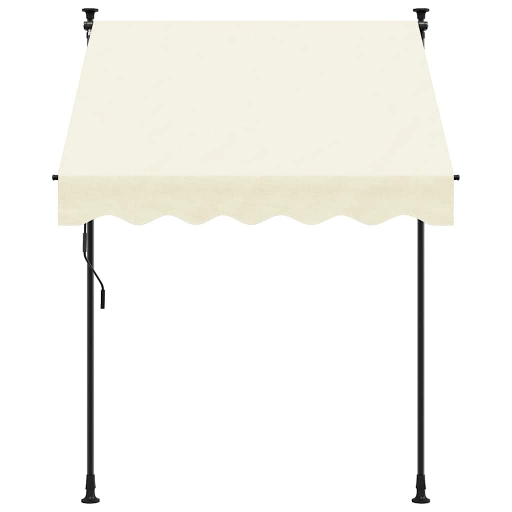 vidaXL Tenda da Sole Retrattile Crema 200x115 cm in Tessuto e Acciaio