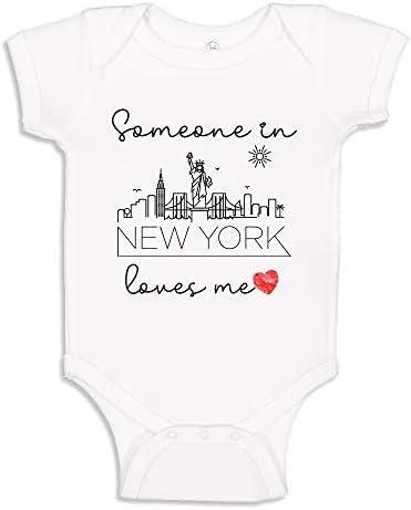 Someone in New York City Loves Me Baby One Piece New York Infant Bodysuit 6 mo White