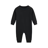 FITFIFTH POD Unisex Newborn Clothes Onesie 100% Cotton Outfit Baby Long Sleeve Jumpsuit Infant Organic Black Footless Romper 0~3Months
