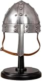 SAIM Armory Medieval Norman Nasal Helmet – Steel Viking Knight Helmet with Adjustable Leather Chin Strap for LARP, Cosplay, Reenactment & Renaissance Fair