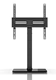 Meliconi Table400 Supporto TV da Tavolo Universale per Schermi 32"-60", VESA 200-300-400, Carico Fino a 30 kg, Base in Vetro Temperato, Nero