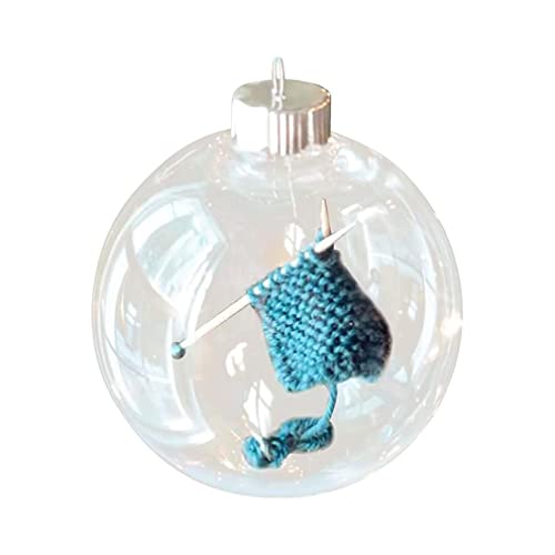 Knitting Christmas Ornament, Knit Gift, Christmas Ball Ornaments, Christmas Tree Decorative Hanging Ornaments, Knitting Christmas Ornament, Holiday Decor, Knitters Gift (Light Blue)