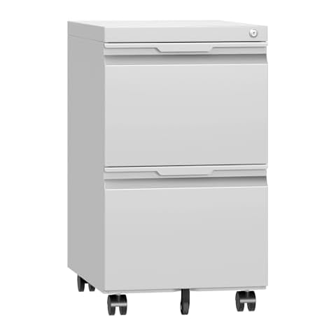 TOPASS 2 Drawer File Cabinet with Lock, Filing Cabinet on Wheels, Under Desk Rolling 2 Drawer Filing Cabinets, Vertical Files Drawers for Legal/Letter/A4 (2 Drawer, White) Cover