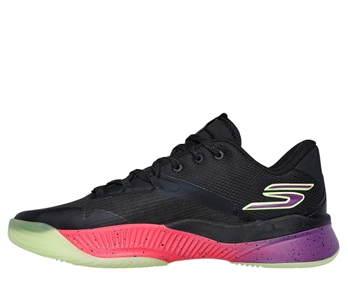 Skechers SKX Nexus Chaussures de basket-ball pour hommes, noir/violet, 8.5