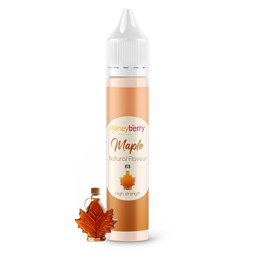 HONEYBERRY Aroma Natural Alimentario – Esencia Líquida Altamente Concentrada para Repostería, Postres, Bebidas y Cocina – Sin Aditivos Artificiales (30ml, Sirope de Arce)