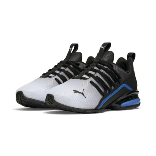 Image of PUMA Kids Boys Axelion Mesh Printed Fade Lace Up Sneakers Shoes Casual - Black, White
