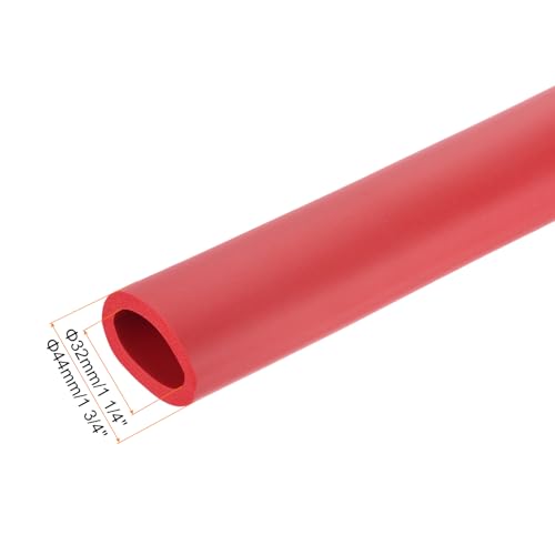 Image of uxcell Foam Tubing for Handle Grip Support,32mm(1 1 /4 inch) ID 44mm(1 3 /4 inch) OD 0.3 Meter /1ft Length Red