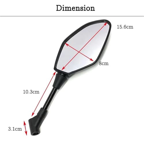 Espejo retrovisor de aluminio ABS resistente para manillar de motocicleta 2