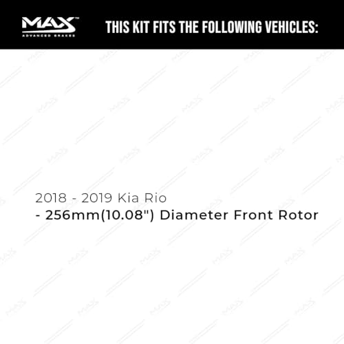 Image of Max Advanced Brakes Front & Rear Brake Kit Compatible With 2018 2019 Kia Rio w /10.08 inch Diameter Front Rotor Replacement Premium OE Disc Brake Rotors and Ceramic Brake Pads