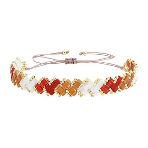 Image of KELITCH Colorful Tila Beaded Bracelets Women Strand Friendship Bracelet Handmade New Link Cuff Bracelets