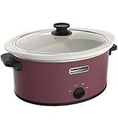 HOMECOOKIN 8 Quart Slow Cooker Oval Manual Pot Food Warmer with 3 Cooking Settings, Red