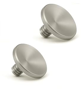 REFLEX CAMERA Soft Release Shutter Button - CONCAVE 2-Pack – Pure Copper, Enamel 11mm – Anti-Slip, Threaded Mount – Compatible with Sony Fujifilm Nikon Canon DSLR/Mirrorless Cameras (Silver)