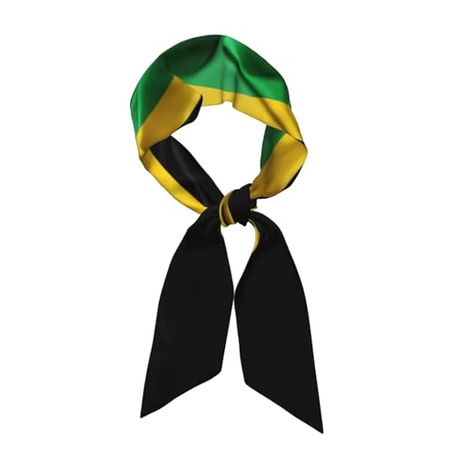 Jamaica Jamaican Flag Head Scarf Women'S Fashion Neck Satin Scarfs Lightweight Scarves For Bag Hair Gift Silky Long Thin Headscarf