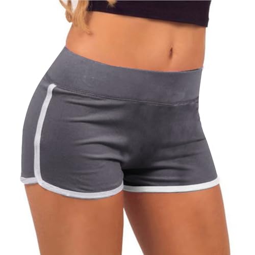 NFEKLFI Yoga Pantalones Cortos Pantalones Cortos de Yoga for Mujer, Ropa Interior básica Ajustada Tipo bóxer, Pantalones Secado rápido for Correr y Fitness(Grey,L)