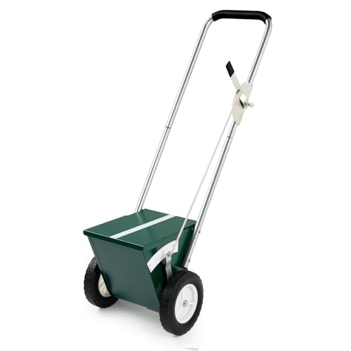 LINEXOR 25 Lbs Heavy Duty Baseball Field Dry Line Marker Softball Field Chalker 2 and 4 Wide Lines Adjustable Green (25 Lbs Capacity)