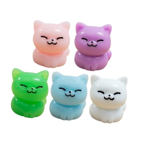 Milisten 5stücke Tierstatue aus Kunstharz Niedliche Tierfigur für Zuhause Gartenartikel als Tierdeko Zarte Dekoration für Schreibtisch und Terrasse