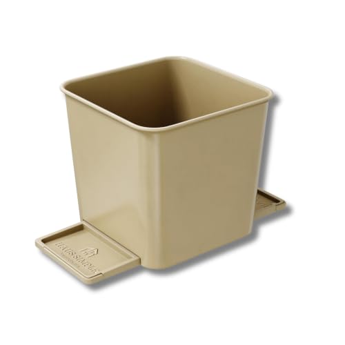 Image of Car Trash Can with Stability Wings - Leakproof Portable Garbage Bin for Fabric & Rubber Mats - Compact Durable Plastic Auto Organizer for Cars, SUVs, Trucks (Mocha, Small)