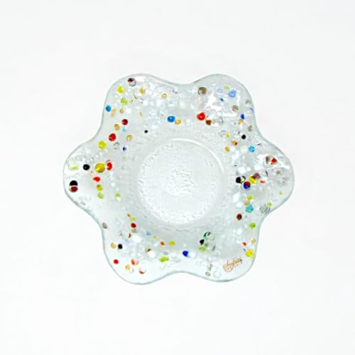 Sospiri Venezia, Medium Murano Glass Flower Bowl Decorated by Hand. Home Ornament - Image 2