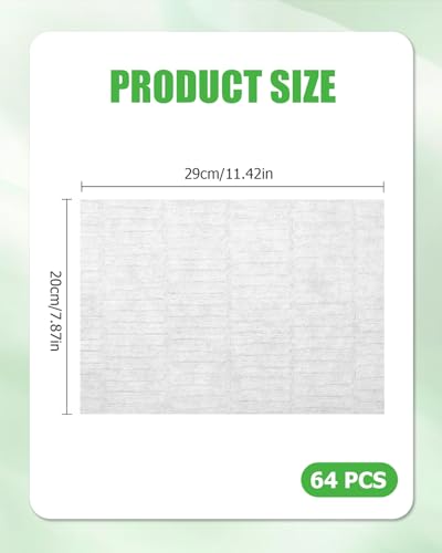 64 Stück Trockenkehrtücher, Kompatibel mit Swiffer Sweeper, Trockenwischpad zum Bodenwischen und Reinigen, Einweg-Staubwedel-Nachfüllungen, Wischpad für Eine Schnelle Und Einfache Reinigung