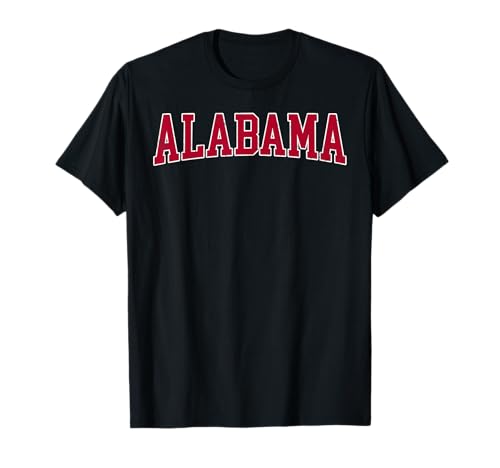 Alabama AL Vintage Sports Design Red Design T-Shirt