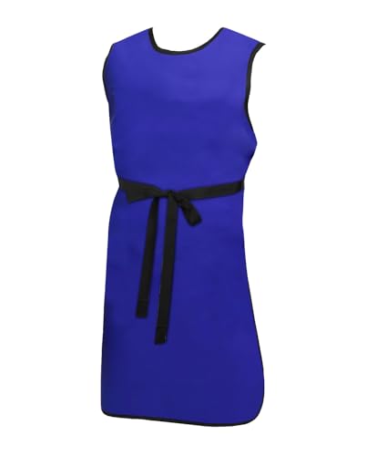 ATTENUTECH Economy Lead-Free Tie Front Apron - 0.5mmPb LE - Lead-Free Radiation Protection for X-Ray, MRI, CT (Nylon Blue, Medium)
