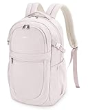 ECOHUB Laptop Rucksack 17,3 Zoll für Uni & Arbeit, 28L Rucksack mit 12 Fächern & Diebstahlschutz, ideal für Damen, ca. 540g Leicht, Gepolstertes Laptopfach, Ergonomisch, Wasserabweisend(Beige)
