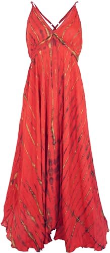 Sommerliches Strandkleid: GURU SHOP Batik Maxikleid im Hippie-Stil