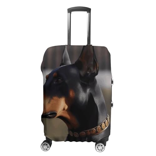 Doberman Luggage Cover Tsa Approved Suitcase Covers for Luggage Elastic Washable Suit Case Covers Anti-Scratch Travel Luggages Sleeve Suitcase Protector Fits 19-30 Inch Case(S)