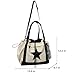 SAANG & JAT Star Messenger Bag, Vintage Star Tote Bag Y2K, Cute Aesthetic Crossbody Bag For Women, Fashion Shoulder Bag For Travel Bags (White), Large