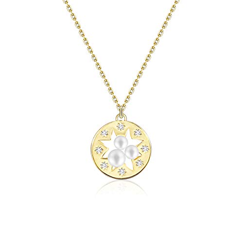 Collier étoile en argent sterling et perle de nacre pour femme