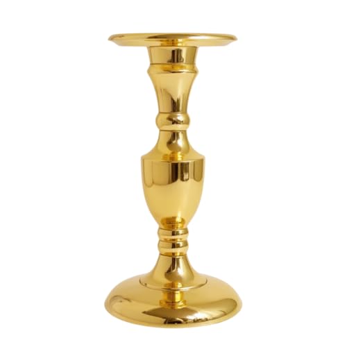 Image of Gold Plated Large Candle Stand /Candle Holder /Modern Design Candle Pillar Candle Holder for Home Decoration (Medium (9 inches), Gold)