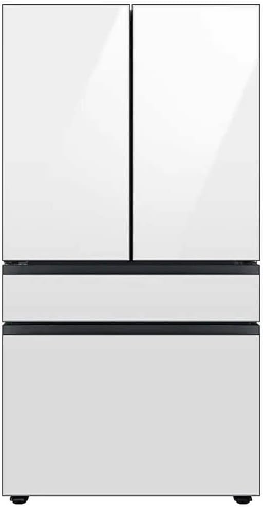 Samsung 29 Cu. Ft. Bespoke 4-Door French Door Refrigerator with Beverage Center, White Glass, RF29BB860012AA