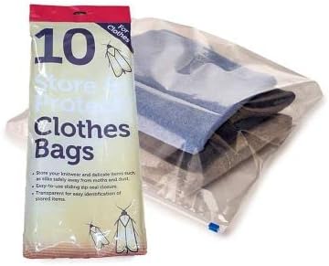 Store & Protect Zip Seal Clothes Bags, Pack of 10 - Protects from Moths and Dust (1)