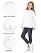 NUMYEAN Girls Long Sleeve Shirts SideSplit Crewneck T-Shirts for Girls Size 7-14 Years White
