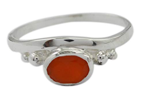 Bague onyx rouge argent 925 anti-ternissement pour peau sensible